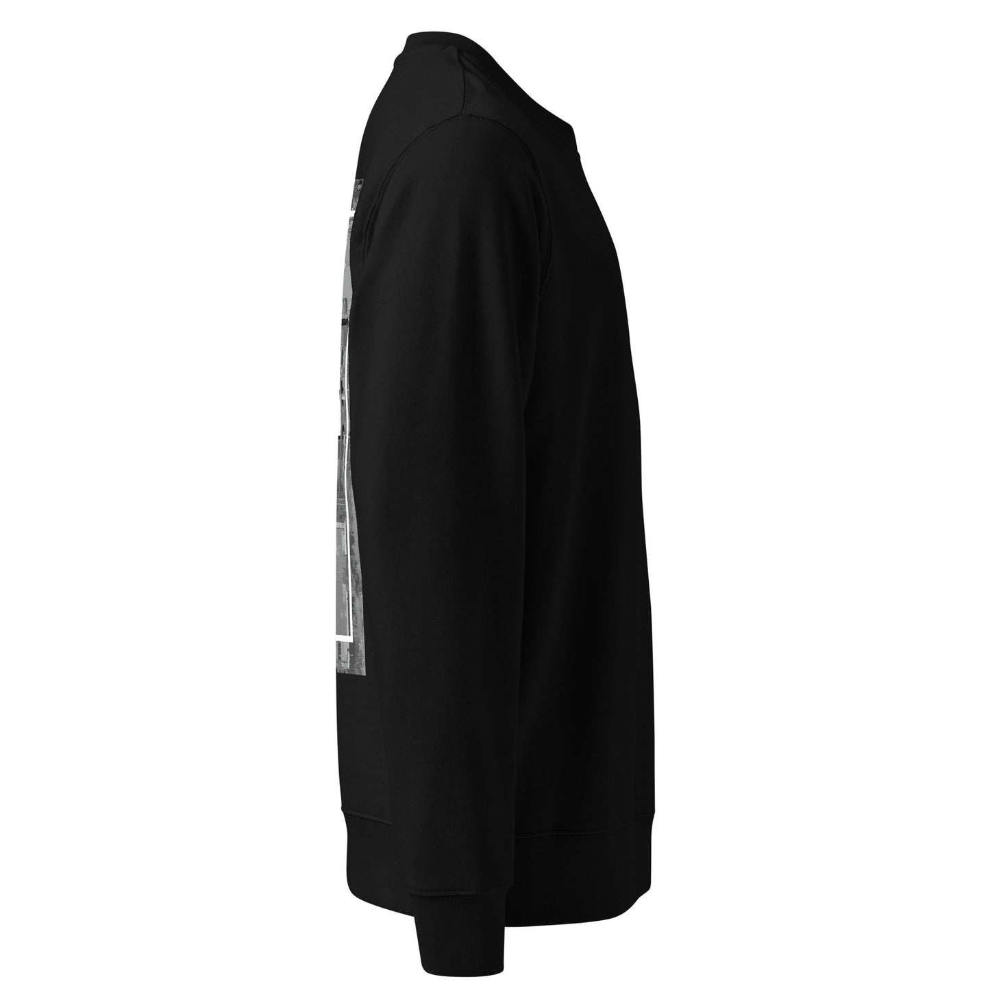 Черен дизайнерски суичер с графика Отдясно