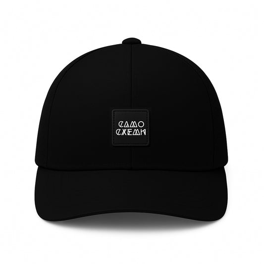 Черна шапка с черно лого гума #Невидимка Отпред