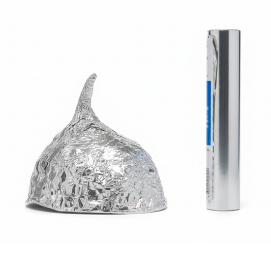 Foil roll with dome hat - side